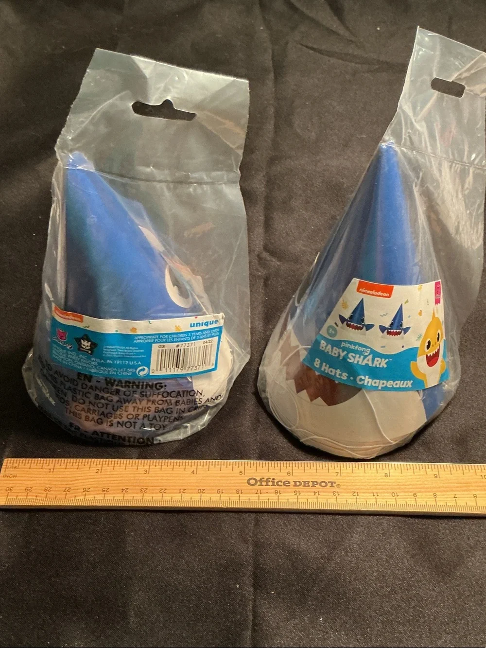 NWT Nickelodeon Baby Shark Blue Party Cone Hats (16) 2 packages